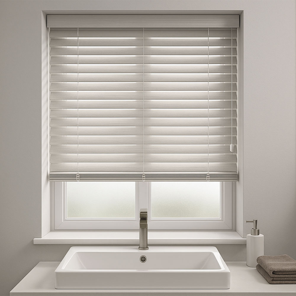Bathroom Faux Wood Venetian Blinds